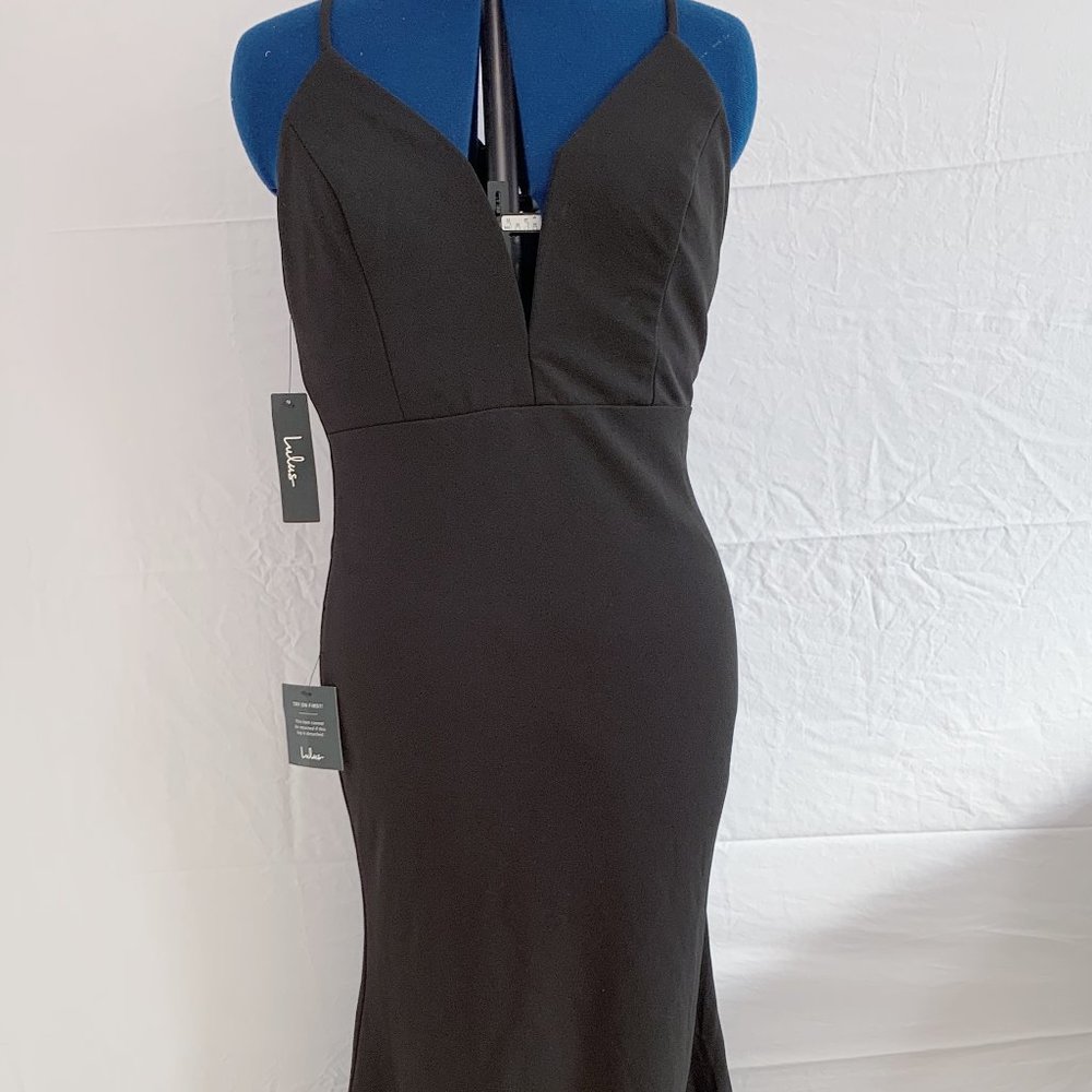 Long Black Simple Gown